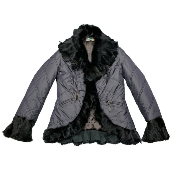 Designer Roberta Scarpa 100% Kidfur Trimmed Jacket - Picture 2 of 12
